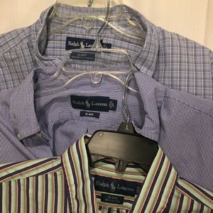 Lot Of 3 Polo Ralph Lauren Blake Men's Shirts L